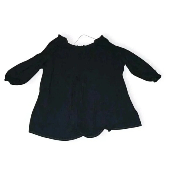 We The Free Women's Oversized Tunic Top 3/4 Sleeve Tassel Blouse Black Size S - Picture 2 of 7